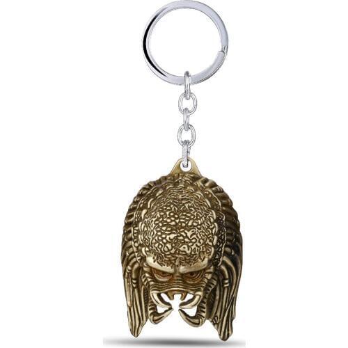 Mengtuyi Hot Movie Keychain Jewelry Alien v Predator Mask Exquisite Skeleton Pendants Keychain Ornament