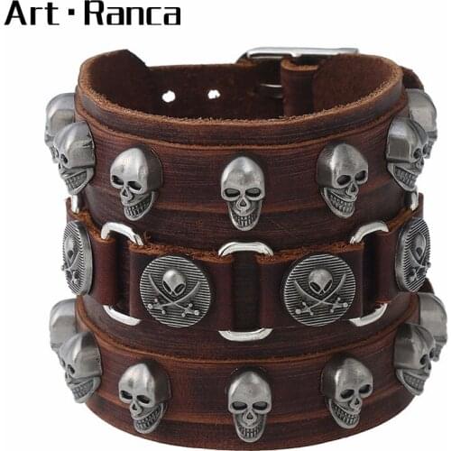 Fashion European and American Punk Skull Bracelet Pirate Mens Hand