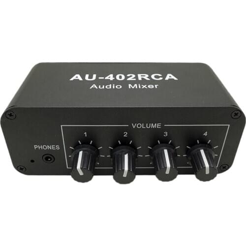 Multi-Source RCA Mixer Stereo o Reverberator o Switch Switcher 4 Input 2 Output Driver Headphone Volume Control