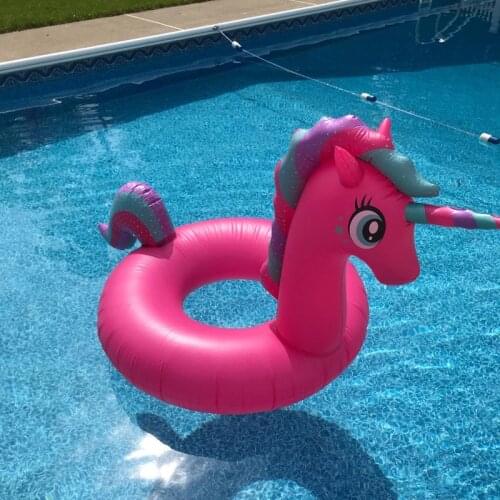 Coconut Float Inflatable Unicorn Pool Float Tubes for Floating Fun Beach Floaties Kids Pool Toys Summer Party Decorations 120cm