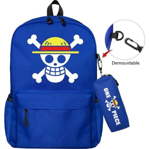 Anime One Piece Nylon Backpack Zipper Bookbag Boys Girls Knapsack High Quality Casual Student Travel Schoolbag Laptop Bag