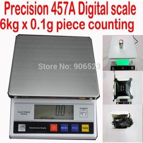 New Accurate Jewelry Gram Gold Gem Coin Balance Weight Digital Scale 6kgx0.1g Counting Function, Industrial Weighing Balance