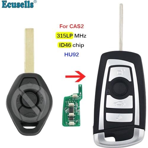New Style Modified flip 3 button Remote key for BMW CAS2 3 5 6 series E93 E60 Z4 X5 315LP MHZ with PCF7946 chip HU92 blade