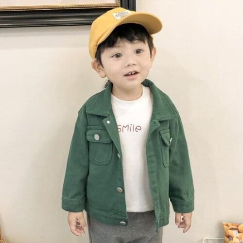 Green Spring Autumn Coat Outerwear Top Children Clothes Kids Costume Teenage School Boy Clothing High Quality