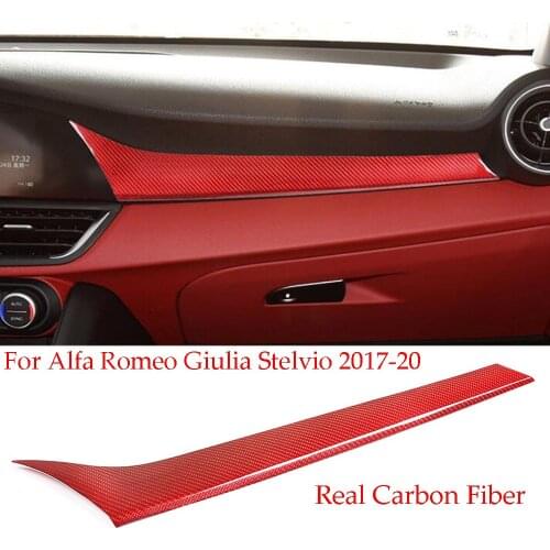 Carbon Fiber Dashboard Control Panel Cover For Alfa Romeo Giulia Stelvio 2017-2020