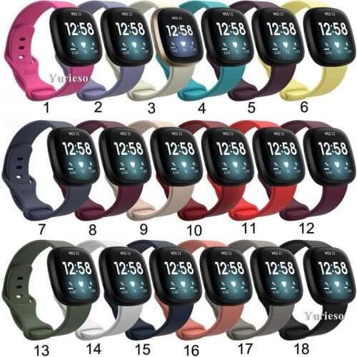 100pc Band For Fitbit Versa 3/Sense Soft TPU Sport Strap Replacement Wristband Women Men Smart Watch Accessory For Fitbit Sense