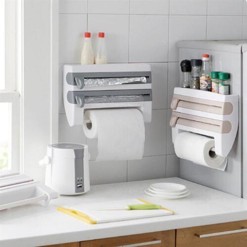 Multifunctional Home Kitchen Film Sauce Bottle Storage Rack Paper Dispenser Preservative Film Rack Kitchen Product Accessory
