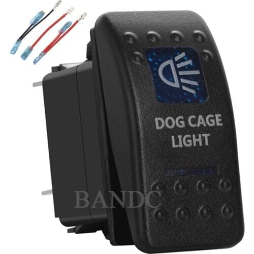 DOG CAGE LIGHT 5Pins On-Off SPST Blue Led Toggle Switch for ARB/Carling/NARVA 4x4 Style，12V 20A 24V 10A，Jumper Wires