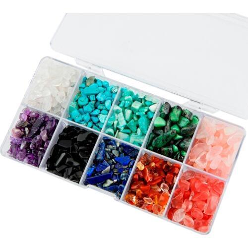 TUMBEELLUWA Assorted Stones Tumbled Chips Stone Crushed Pieces Crystal Quartz for Tumbling,Cabbing