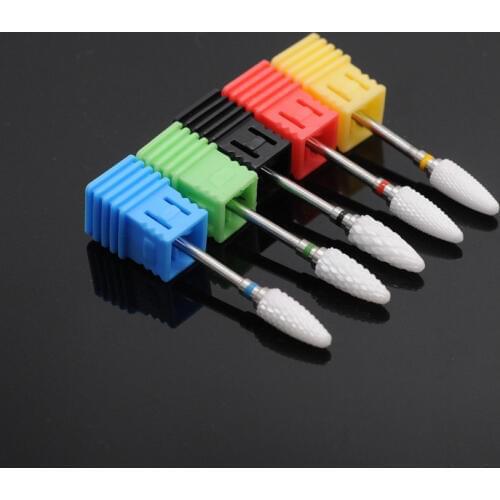 Dental Polishing Burs White Ceramic Nail Drill Bits Cuticle Clean Bur Rotary Milling Cutters for Manicure Pedicure