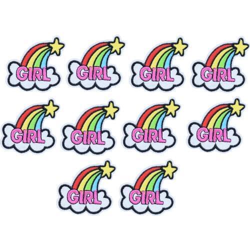 10pcs rainbow embroidered patches for clothing iron on patches for clothes badges clothes iron-on patches for jeans
