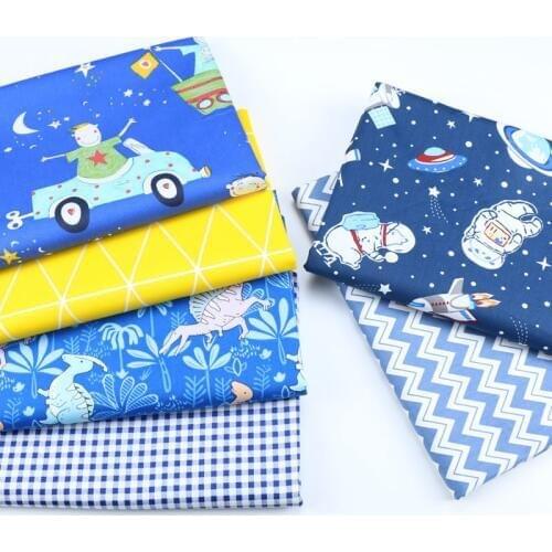 Space astronaut Pattern 100% Cotton Twill Sewing Fabric For Baby Child, Quilt Sleeping Bag Fabric DIY Handmade Cloth