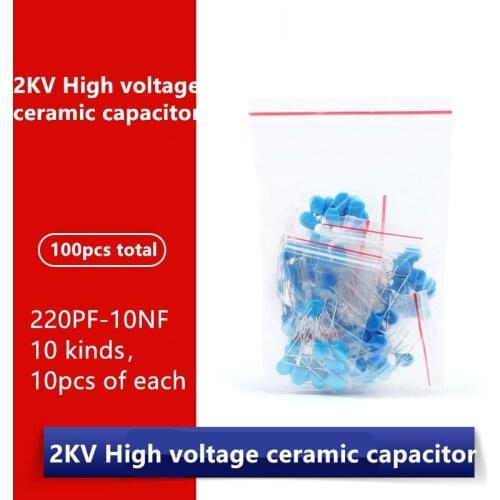 100pcs/lot 2KV high voltage ceramic capacitor package Common component package 102K-681K