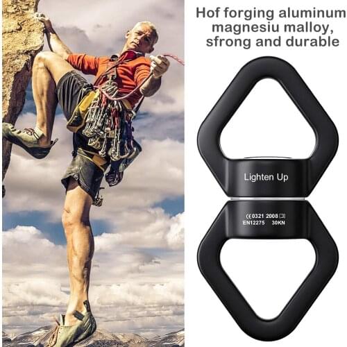 30KN Rock Climbing Swing Swivel Aluminum Round Triangular Rope Swivel Connector 360 Degree Rotation Hammock Yoga Swing Swivel