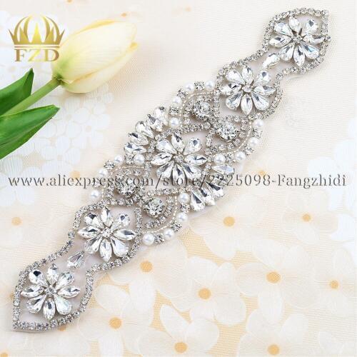 30 Pieces Motif Strass Applique Pearl Rhinestone Accessories sewing Beaded Applique Crystals Sewing Decorations Glass Iron Cloth