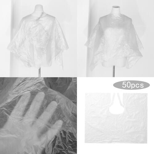 50/100pcs Disposable Hair Cutting Cape Salon Gowns Barber Capes Cloth Transparent Hairdressing Cloth Capes Hairdresser Apron