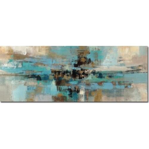 70x210cm Print Canvas Painting Light Blue Landscape Abstract Oil painting on Canvas Wall Art Bedroom Living Room Sofa Home Deco