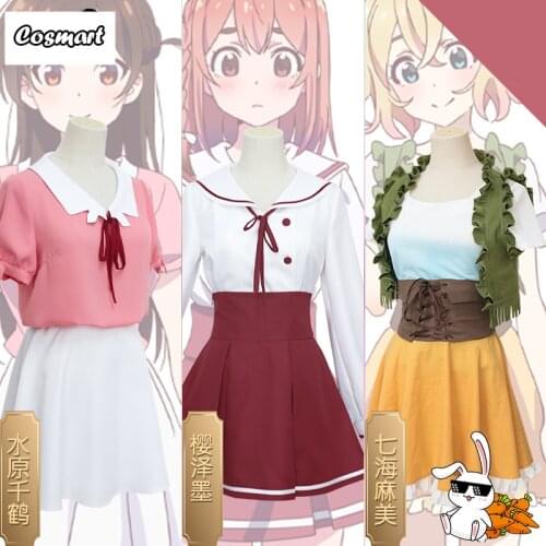 Anime Rent a Girlfriend Ichinose Chizuru Nanami Mami Sakurasawa Sumi Daily Wear Lovely Dress Cosplay Costume Top Skirt For Women