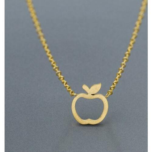 Hollow Outline Funny Geometric Fruit Apple Charm pendant necklace Bangles for School Mentor Teacher Women Graduation jewelry