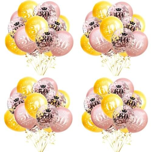 30 Birthday Party Decorations Adult 30 40 50 60 Years Decor Happy Birthday Banner Number Balloon Globos 50 Wedding Anniversary