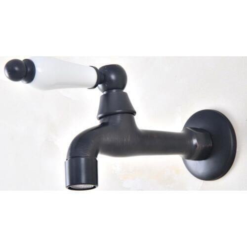 Black Oil Rubbed Bronze Single Ceramic Handle Bathroom Mop Pool Faucet /Garden Water Tap / Laundry Sink Water Taps mav338
