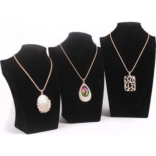Black Velvet portrait, Jewelry display props long Necklace display stand or Display of jewelry window
