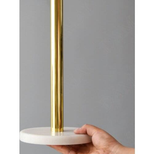 European Metal Napkin Holder Natural Marble Base Punch-free Roll Paper Organizer Creativity Kitchen Plastic Wrap Storage Frame