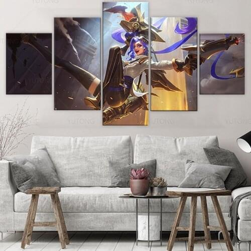 Jinx HD print LOL MOBA game poster League of Legends canvas painting home decor canvas art wall picture for living room decor