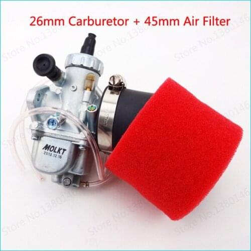 Molkt Carb 26mm Carburetor Carby Air Filter 45mm Sponge Cleaner For 140cc 150cc 160cc Pit Dirt Bike SSR Thumpstar Mototrcycle