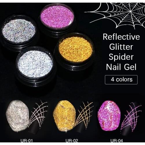 UR SUGAR Reflective Glitter Spider Nail Gel Design Painting UV Nail Gel Polish Super Strong Stretch Glue Graffiti Easy Drawing