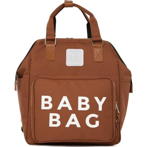Bagmori Brown Baby Bag Printed Mother Baby Care Backpack Multi Function Bag Maternity Nappy Bags for Travel Large and Waterproof