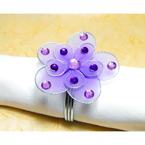 Crystal floral napkin rings