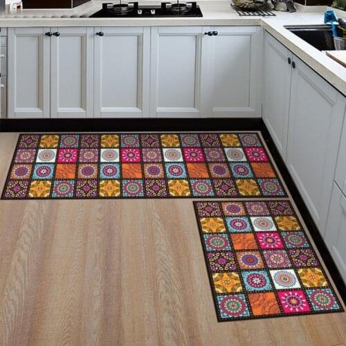 Kitchen Mat Bathroom Mat Hallway Entrance Door Mats Non-slip PVC Silk Loop Material Floor Mats Carpet Custom Pattern Kitchen Mat