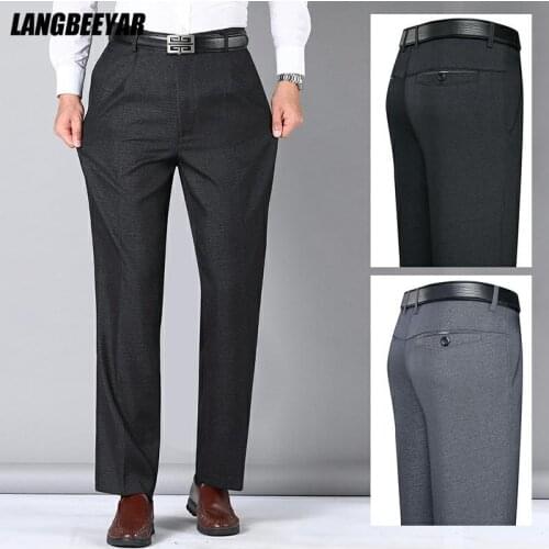 LANGBEEYAR Men's Classic Trousers