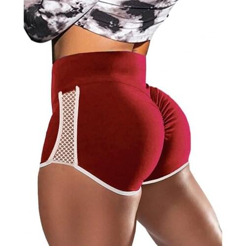 Summer Women Sports Shorts Solid Color Sexy High Elastic Waist Hip Lift Skinny Plus Size Sports Shorts
