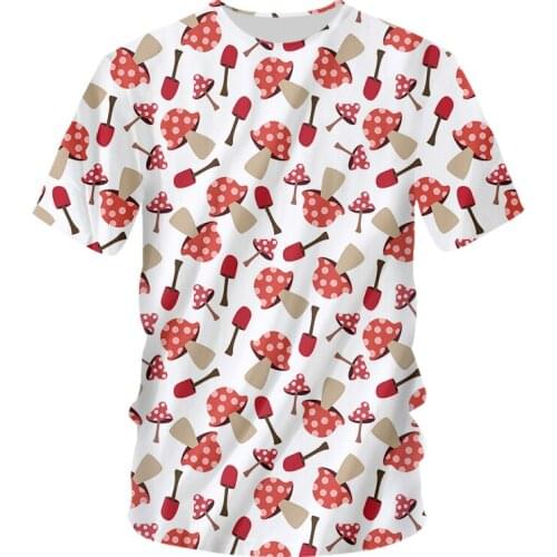 IFPD EU Size Summer Women/mens 3D Printed Mushroom T Shirt Unisex Short Sleeve Gothic Round Neck Casual T-shirt Cartoon Tshirts