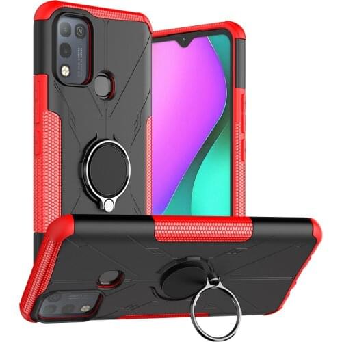 Magnetic Metal Finger Ring Stand Shockproof Case For Infinix Smart 5 Hot 10 Lite 10 Play Hybrid Armor Rubber Protective Cover