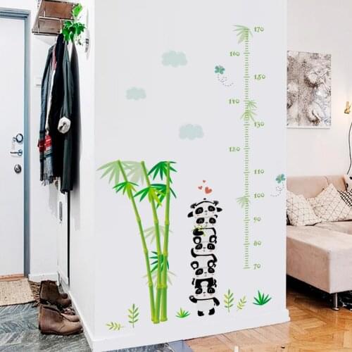 Cartoon Panda bamboo Measure Height ruler Stickers Wall Stickers Kindergarten Kids Room Decor Children Height Ruler Stadiometer