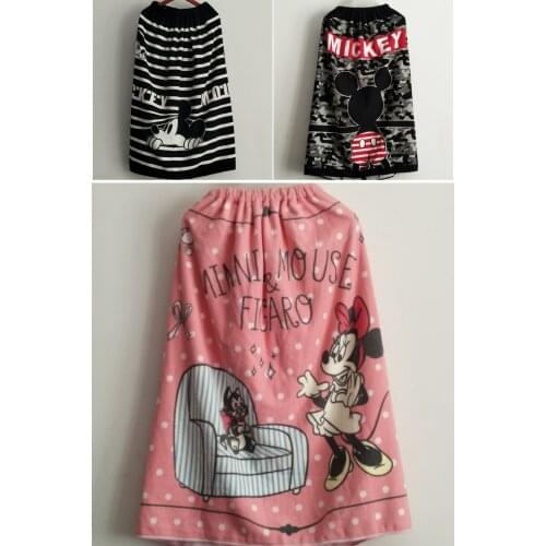 Disney 85x120CM Mickey Minnie Anime Figures Cartoon Product Cosplay Accessories Bath Towel Washcloth Unisex Gift