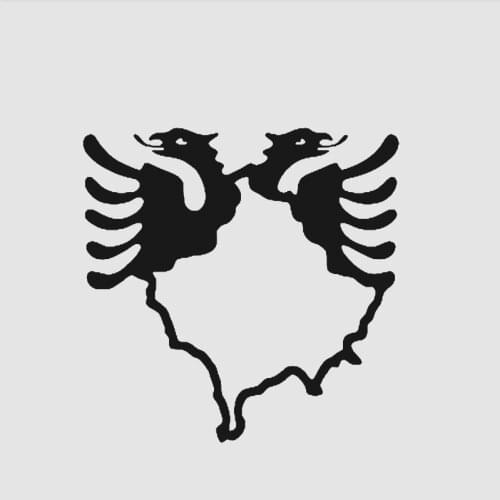 LLY-0527 Personalized Car Stickers Kosovo Map Albanian Double-Headed Eagle Modeling Decal PVC Waterproof Cars Decals Decor