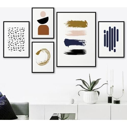 Circular Geometric Pattern Abstract Wall Art Canvas Painting Nordic Posters And Prints Wall Pictures For Living Room Home Decor