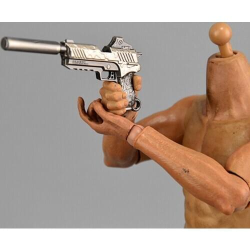 NEW 1:6 Miniature Mini Weapon Model Desert Eagle Small Toy Pistol With Silencer Soldier Props 12 Inch Dolls Available