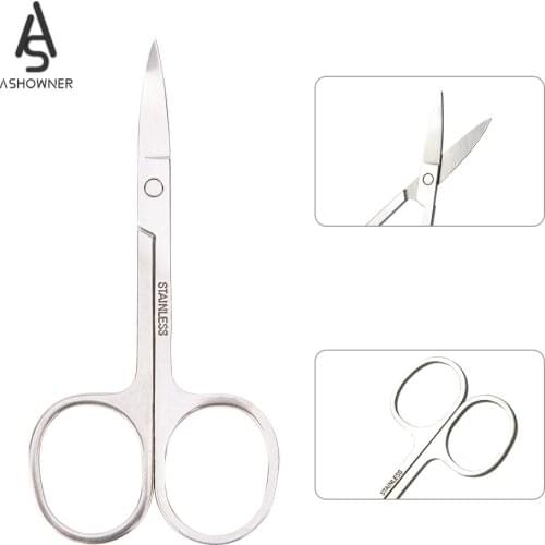 1pcs Eyelash Eyebrow Scissor Make Up Scissor Curved Head Stainless Steel Makeup Trimmer Facial Hair Eyebrow Remover Beauty Tools