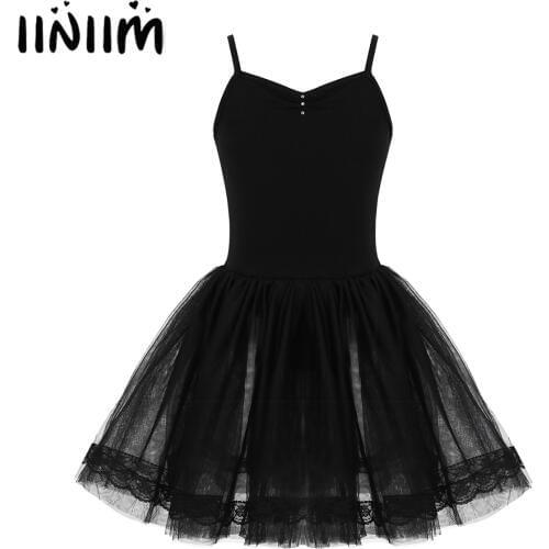 Kids Girls Ballet Competition Dance Dress Pinched Front with Rhinestone Ballet Dance Ballerina Gymnastics Leotard Tutu Dress