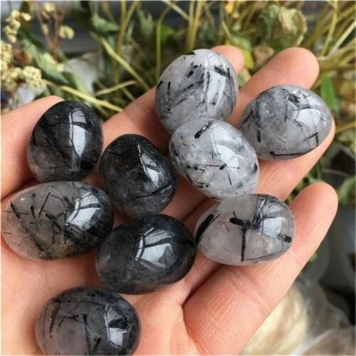 Wholesale healing tumble stone natural black tourmaline tumbles crystal stone for gift home decoration