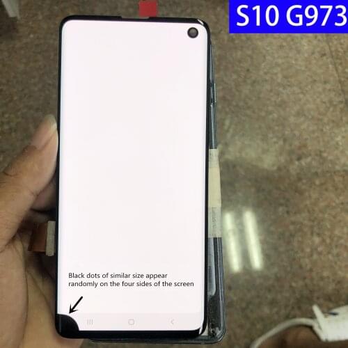 Original 6.1" With a Spots LCD For SAMSUNG Galaxy S10 G973 G9730 G973F LCD Display and Touch Screen Digitizer Replacement Part