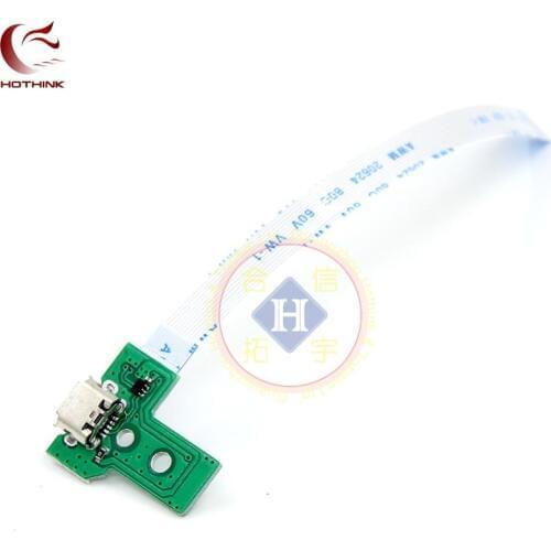 HOTHINK Power Charging Port Socket Board JDS-030 +12 pin Eject Ribbon Flex Cable For PS4 Controller gamepad Repair Parts