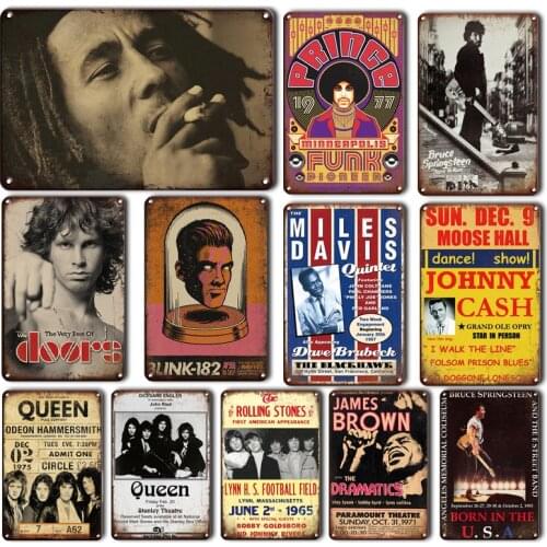 Pop Rock Music Character Poster Vintage Metal Sign Bar Home Club Wall Decorative Accessories Nostalgic Painting Art Wall Sticker