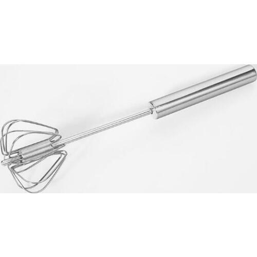 Durable Mini Manual Self Turning Stainless Steel Push Hand Whisk Stirrer Turbo Miracle Mixer Foamer Rotate Blender