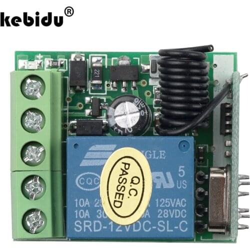 Kebidu New 433Mhz Wireless Remote Control Switch DC 12V 1CH relay Receiver Module RF Transmitter Remote Controls